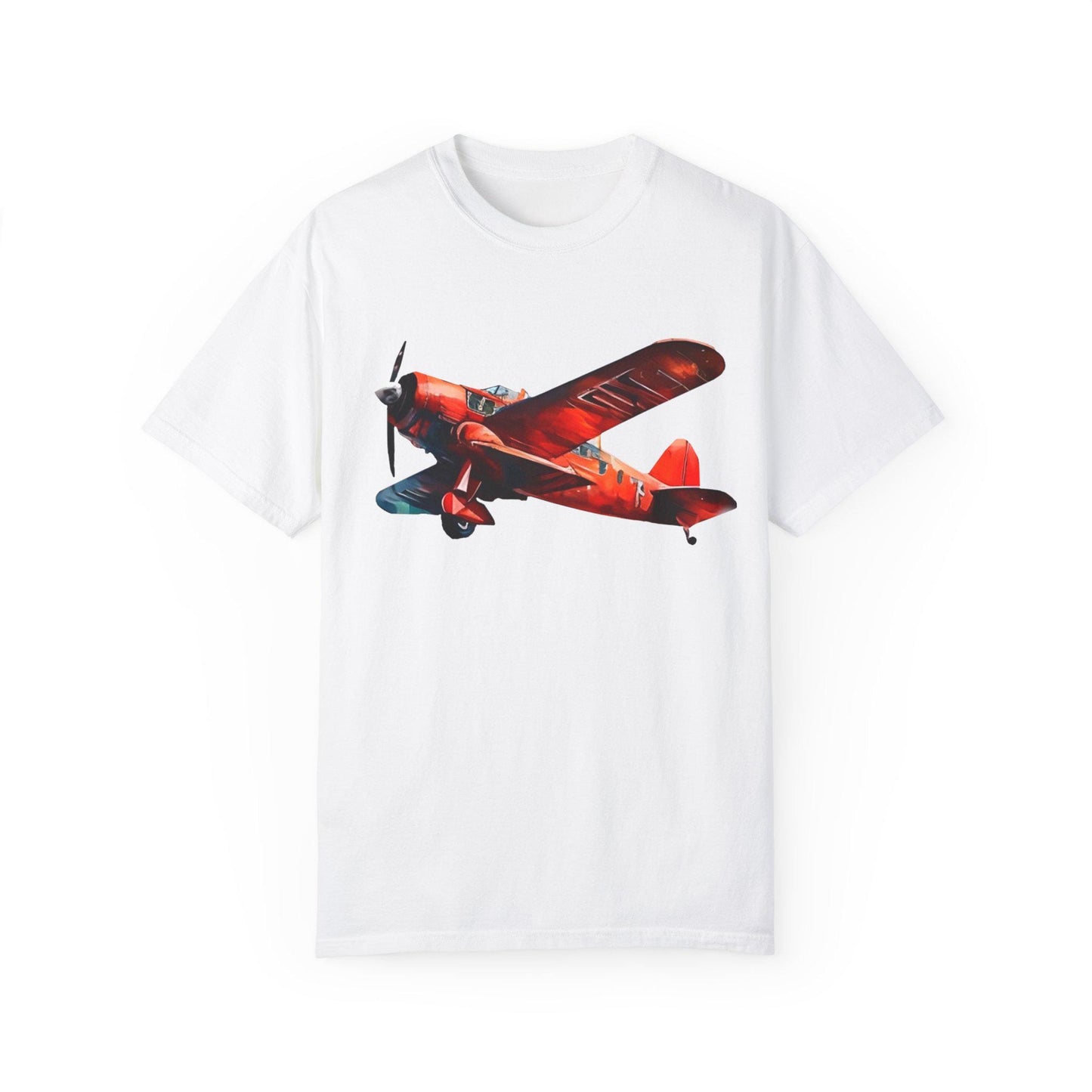 Vintage Red Airplane T-Shirt unisex Retro Aviation Tee- Soft Cotton Casual Wear