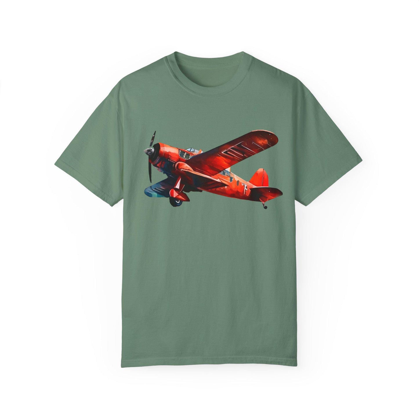 Vintage Red Airplane T-Shirt unisex Retro Aviation Tee- Soft Cotton Casual Wear