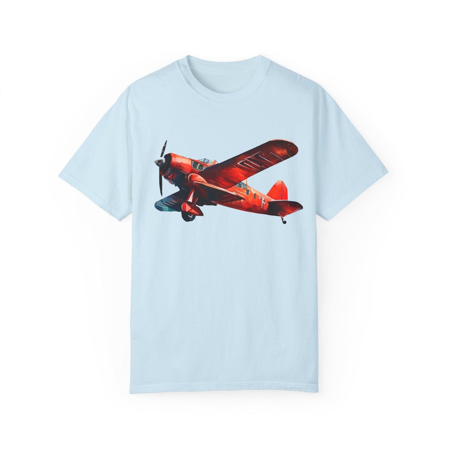 Vintage Red Airplane T-Shirt unisex Retro Aviation Tee- Soft Cotton Casual Wear