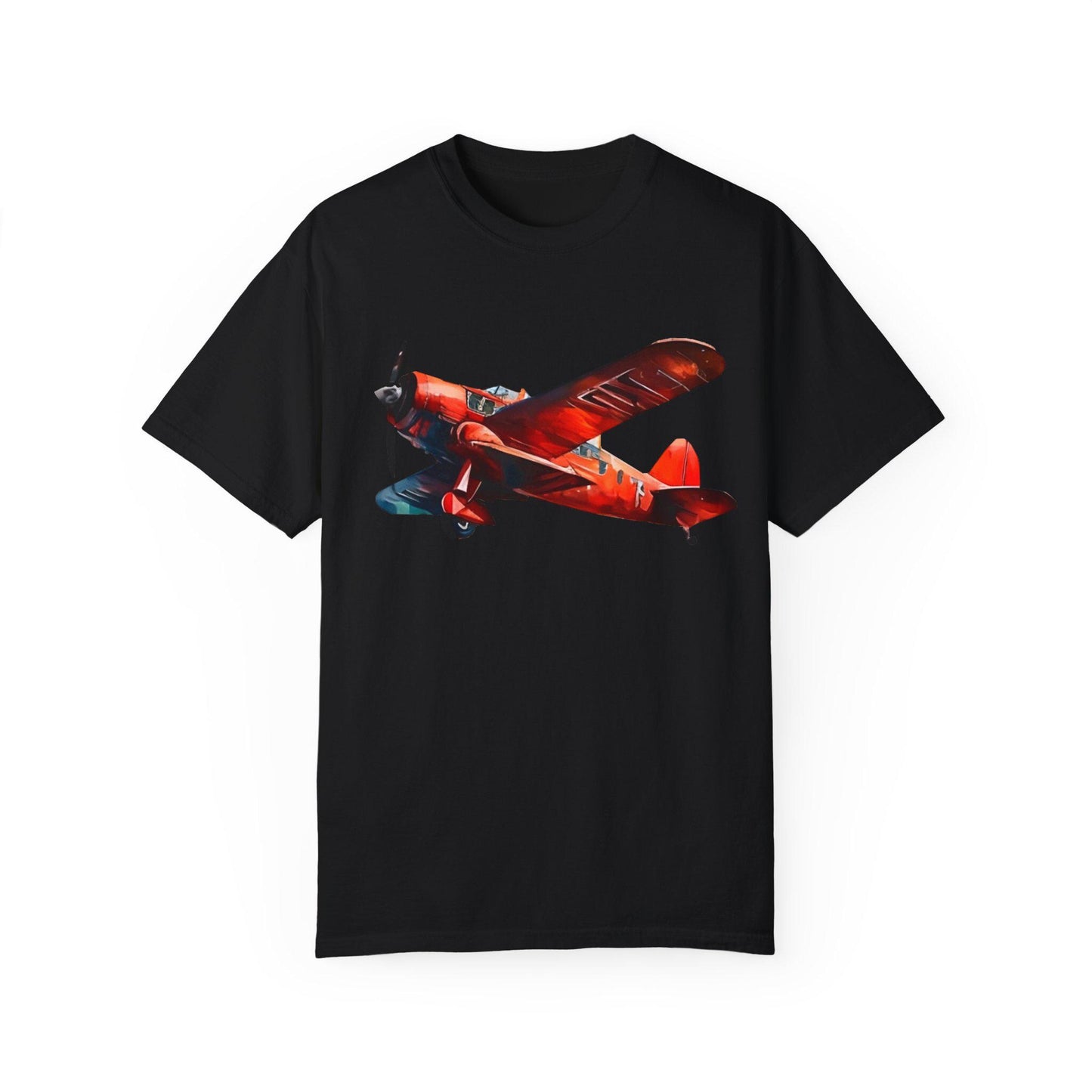 Vintage Red Airplane T-Shirt unisex Retro Aviation Tee- Soft Cotton Casual Wear