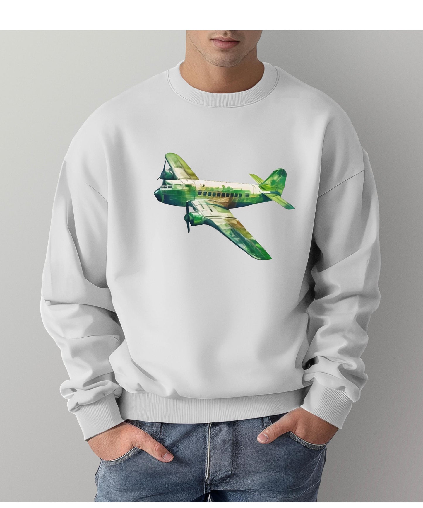 Aviator Sweatshirt - Stylish Unisex Garment-Dyed Top for Travel Lovers, Vintage Airplane, Cozy Casual Wear & Gift for Him/Her