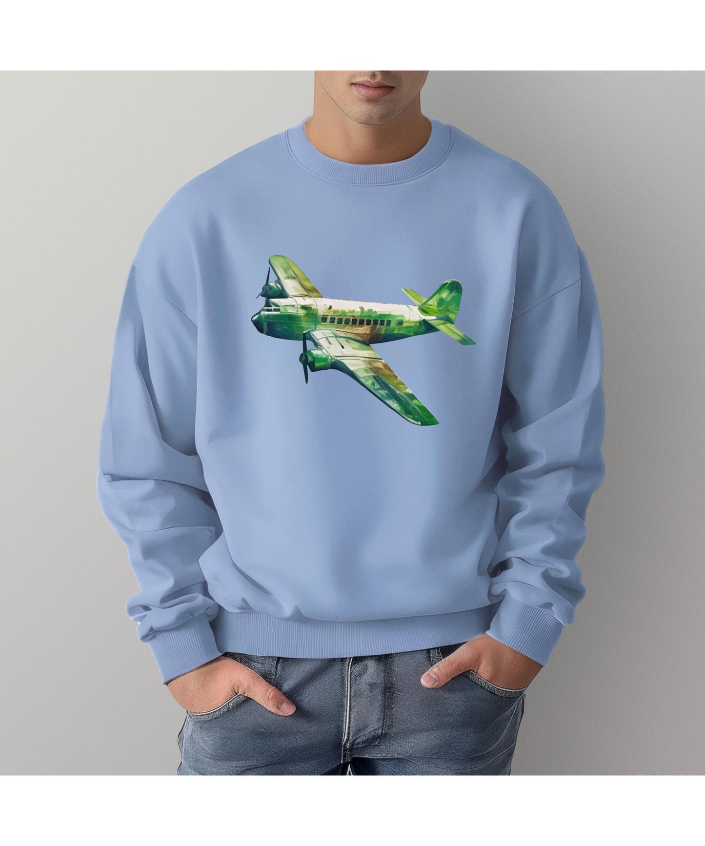 Aviator Sweatshirt - Stylish Unisex Garment-Dyed Top for Travel Lovers, Vintage Airplane, Cozy Casual Wear & Gift for Him/Her