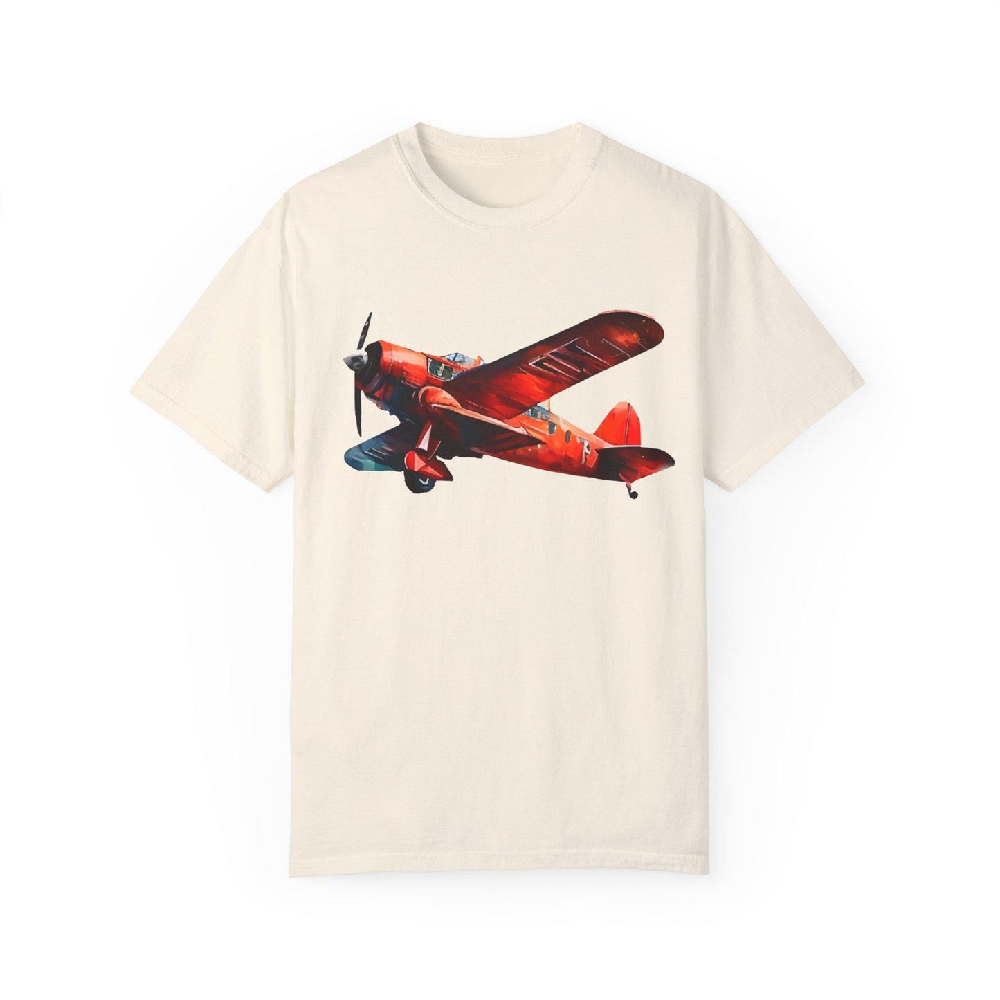 Vintage Red Airplane T-Shirt unisex Retro Aviation Tee- Soft Cotton Casual Wear