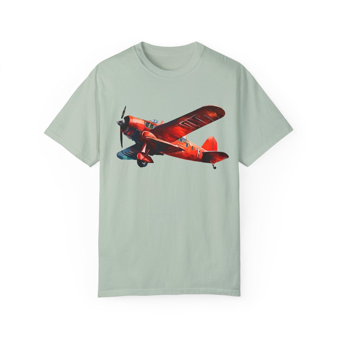 Vintage Red Airplane T-Shirt unisex Retro Aviation Tee- Soft Cotton Casual Wear