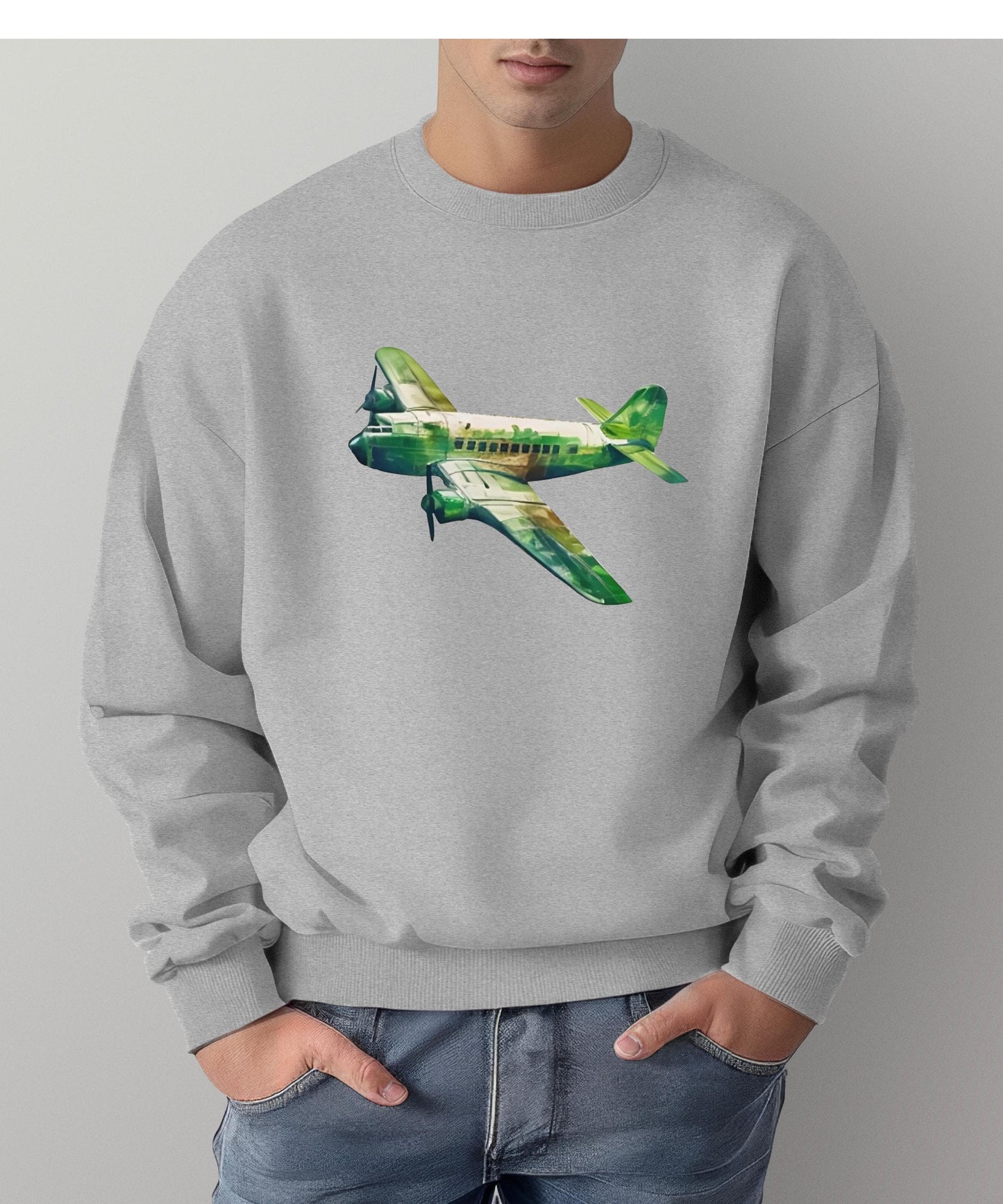 Aviator Sweatshirt - Stylish Unisex Garment-Dyed Top for Travel Lovers, Vintage Airplane, Cozy Casual Wear & Gift for Him/Her